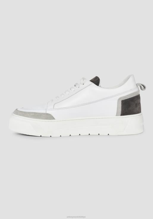 Antony Morato erkekler 9073 Süet detaylı, çakmaktaşı düşük bilekli deri spor ayakkabı ayakkabı 28JN2311