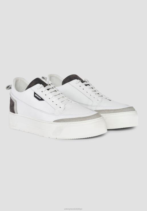 Antony Morato erkekler 9073 Süet detaylı, çakmaktaşı düşük bilekli deri spor ayakkabı ayakkabı 28JN2311