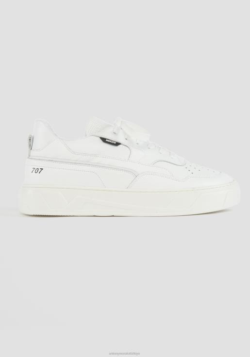 Antony Morato erkekler beyaz 707 düşük bilekli deri spor ayakkabı ayakkabı 28JN2296
