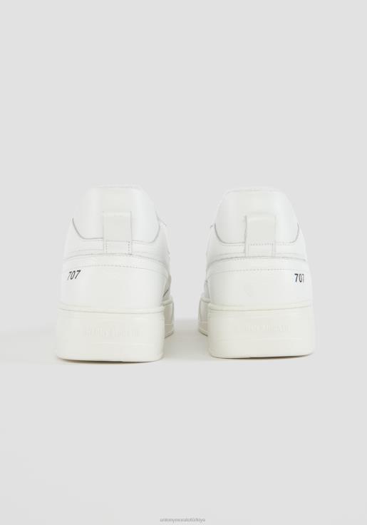 Antony Morato erkekler beyaz 707 düşük bilekli deri spor ayakkabı ayakkabı 28JN2296