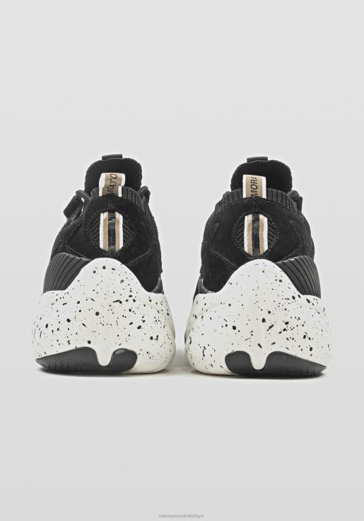 Antony Morato erkekler siyah Suni süet detaylı, örme jarseden oslo koşu ayakkabısı ayakkabı 28JN2325