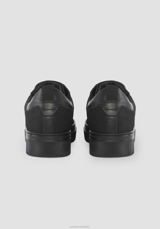 Antony Morato erkekler siyah deri detaylı metal kalın alçak bilekli spor ayakkabı ayakkabı 28JN2298