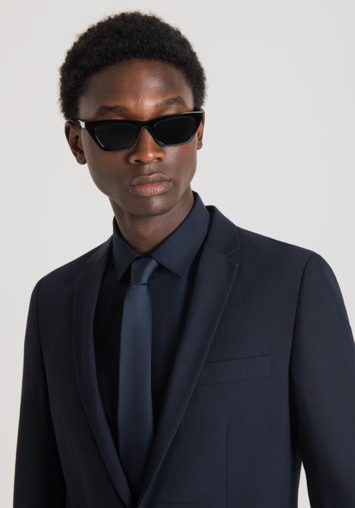 Antony Morato erkekler Mavi mürekkep streç viskon karışımı kumaştan bonnie slim fit ceket Giyim 28JN233