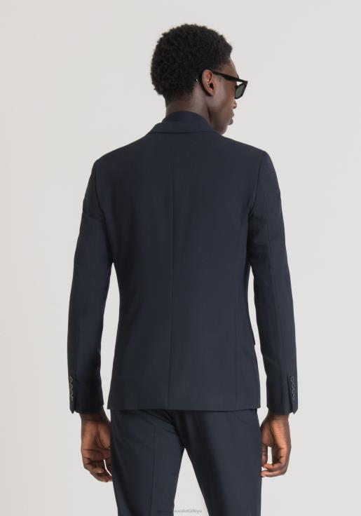 Antony Morato erkekler Mavi mürekkep streç viskon karışımı kumaştan bonnie slim fit ceket Giyim 28JN233