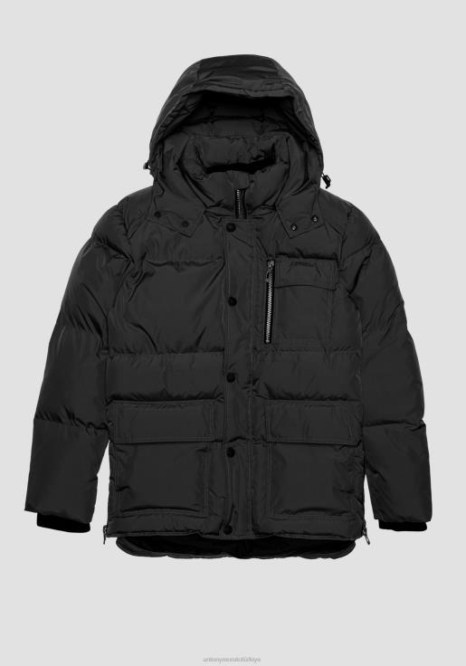 Antony Morato erkekler siyah sorona aura dolgulu, teknik kumaştan, normal kesim oslo ceket Giyim 28JN216