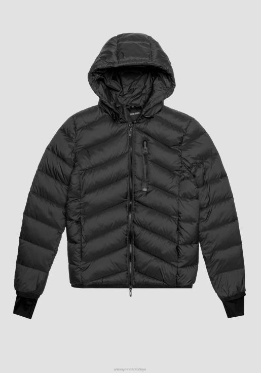Antony Morato erkekler siyah sorona aura çevre dostu dolgulu normal kesim naylon ceket Giyim 28JN211