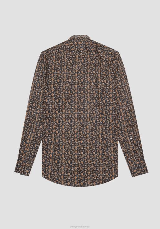 Antony Morato erkekler 2098 yumuşak baskılı pamuklu napoli dar kesim gömlek Giyim 28JN2129