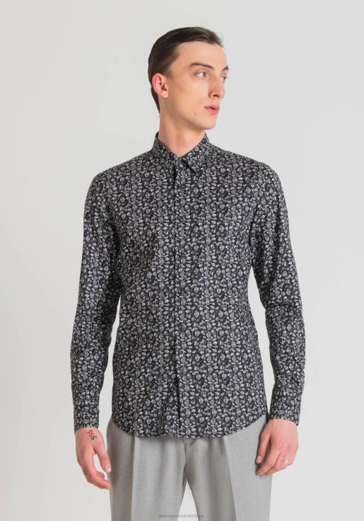 Antony Morato erkekler 9074 yumuşak baskılı pamuklu napoli dar kesim gömlek Giyim 28JN2112