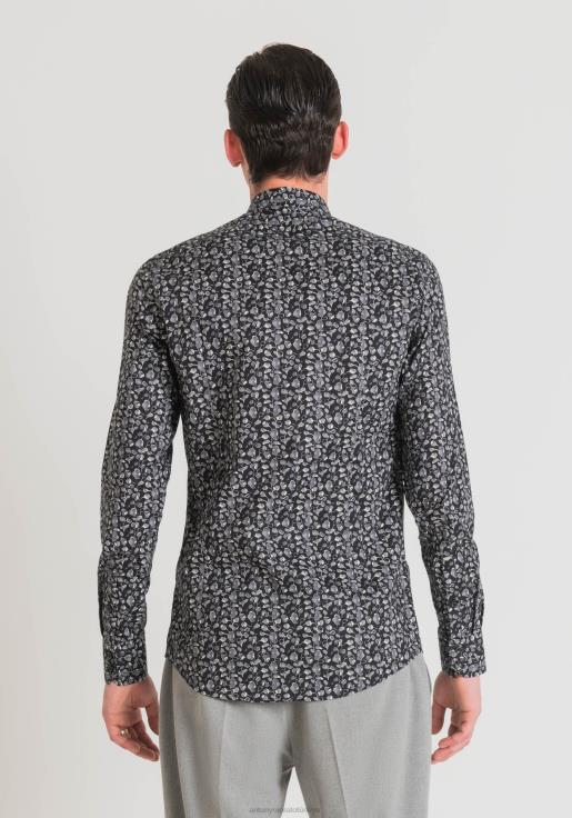 Antony Morato erkekler 9074 yumuşak baskılı pamuklu napoli dar kesim gömlek Giyim 28JN2112