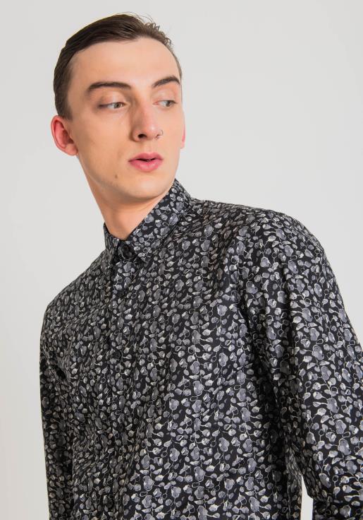 Antony Morato erkekler 9074 yumuşak baskılı pamuklu napoli dar kesim gömlek Giyim 28JN2112