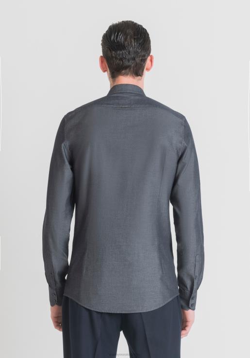 Antony Morato erkekler açık mavi napoli kolay ütülenen saf pamuklu, denim efektli dar kesim gömlek Giyim 28JN2115