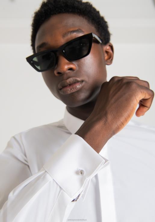 Antony Morato erkekler beyaz kol düğmeli gömlek Giyim 28JN2131