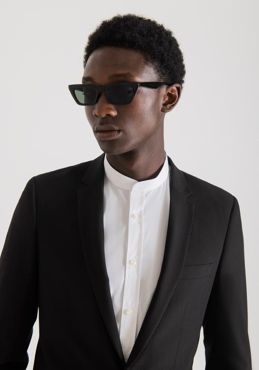 Antony Morato erkekler beyaz mandalina yakalı pamuklu gömlek Giyim 28JN2136