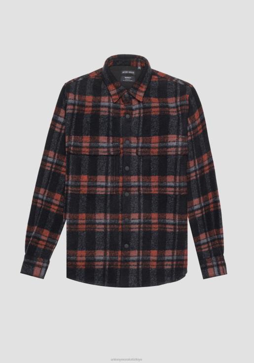 Antony Morato erkekler siyah Münih'te sıcak karışımlı kumaştan düz kesim normal gömlek Giyim 28JN2127