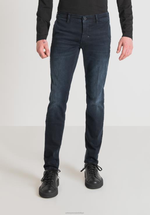 Antony Morato erkekler açık mavi koyu yıkamalı mavi power streç denimden mason skinny fit kot pantolon Giyim 28JN2279