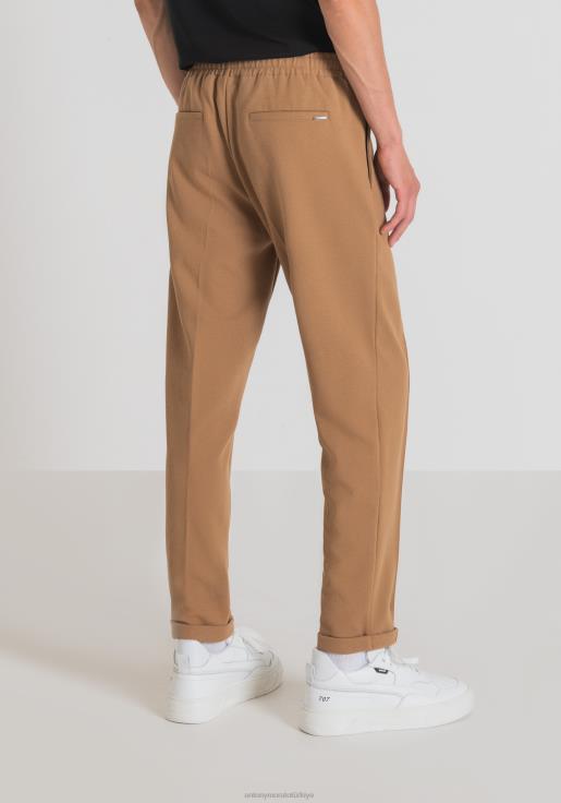 Antony Morato erkekler 2098 streç karışımlı pamuklu fitilli kumaştan, pileli, havuç kesim eşofman altı Giyim 28JN2255