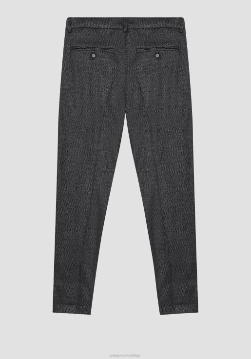 Antony Morato erkekler koyu gri melanj elastik viskon karışımı kumaştan ashe süper dar kesim pantolon Giyim 28JN2242