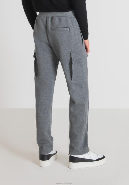 Antony Morato erkekler orta gri melanj viskon karışımlı streç scuba normal kesim eşofman altı Giyim 28JN2265