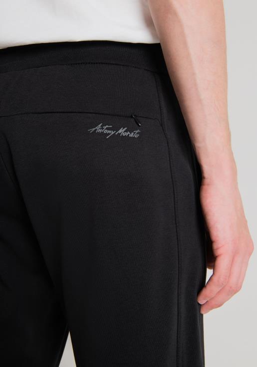 Antony Morato erkekler siyah Pamuk karışımından, büzgü ipli, süper dar kesim pantolon Giyim 28JN2239