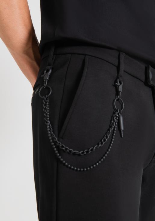 Antony Morato erkekler siyah Pamuk karışımından, düğme kapamalı ve elastik kenarlı, dar kesim eşofman altı Giyim 28JN2222