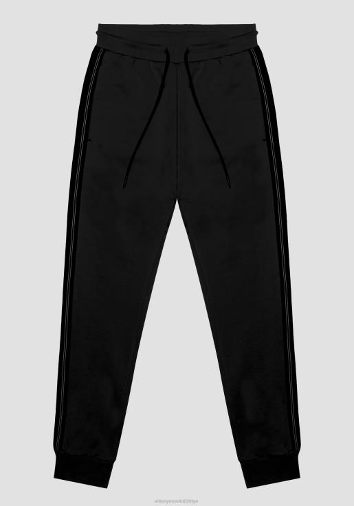 Antony Morato erkekler siyah Teknik kumaş kontrastlı, streç pamuklu dar kesim eşofman altı Giyim 28JN2275