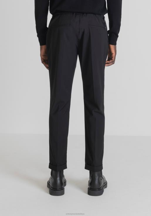 Antony Morato erkekler siyah merkezi kıvrımlı, dar kesim, bilek boyu pantolon Giyim 28JN2229