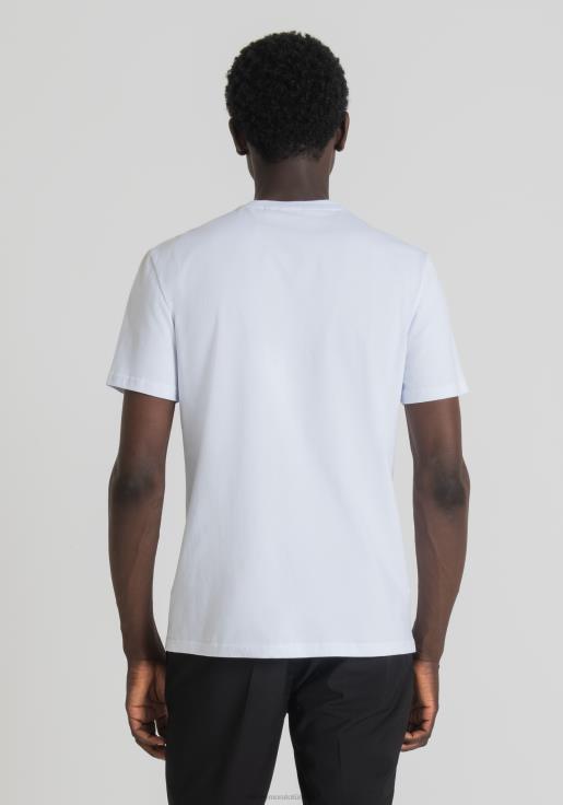 Antony Morato erkekler beyaz %100 pamuklu, logo baskılı, dar kesim tişört Giyim 28JN2163
