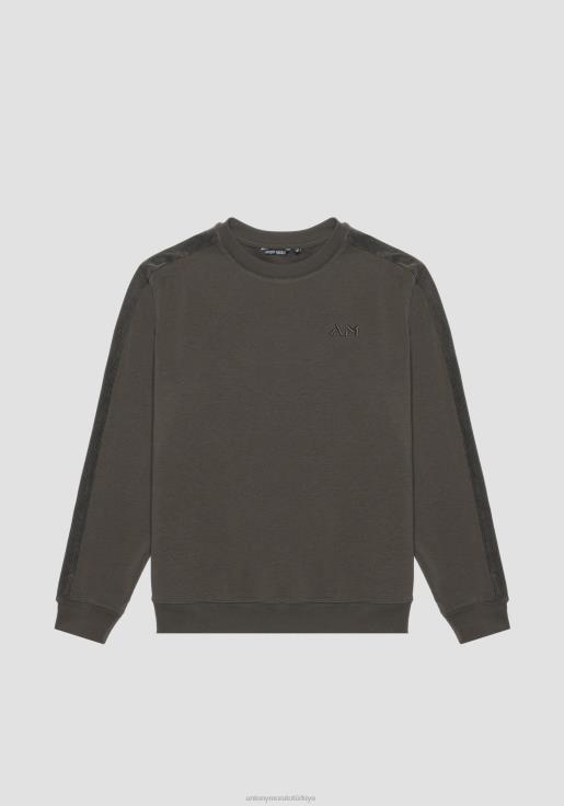Antony Morato erkekler 4075 Logo işlemeli, normal kesim pamuklu karışımlı sweatshirt Giyim 28JN273