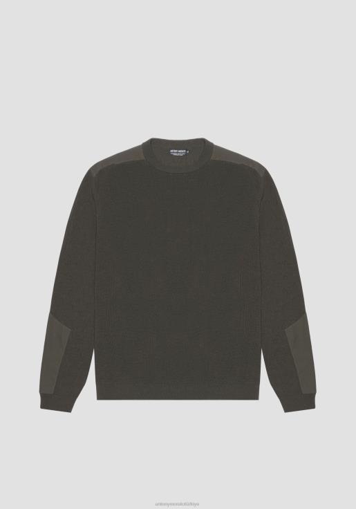 Antony Morato erkekler 4075 Kontrast aplikeli, pamuk karışımından, normal kesim bisiklet yaka kazak Giyim 28JN2100